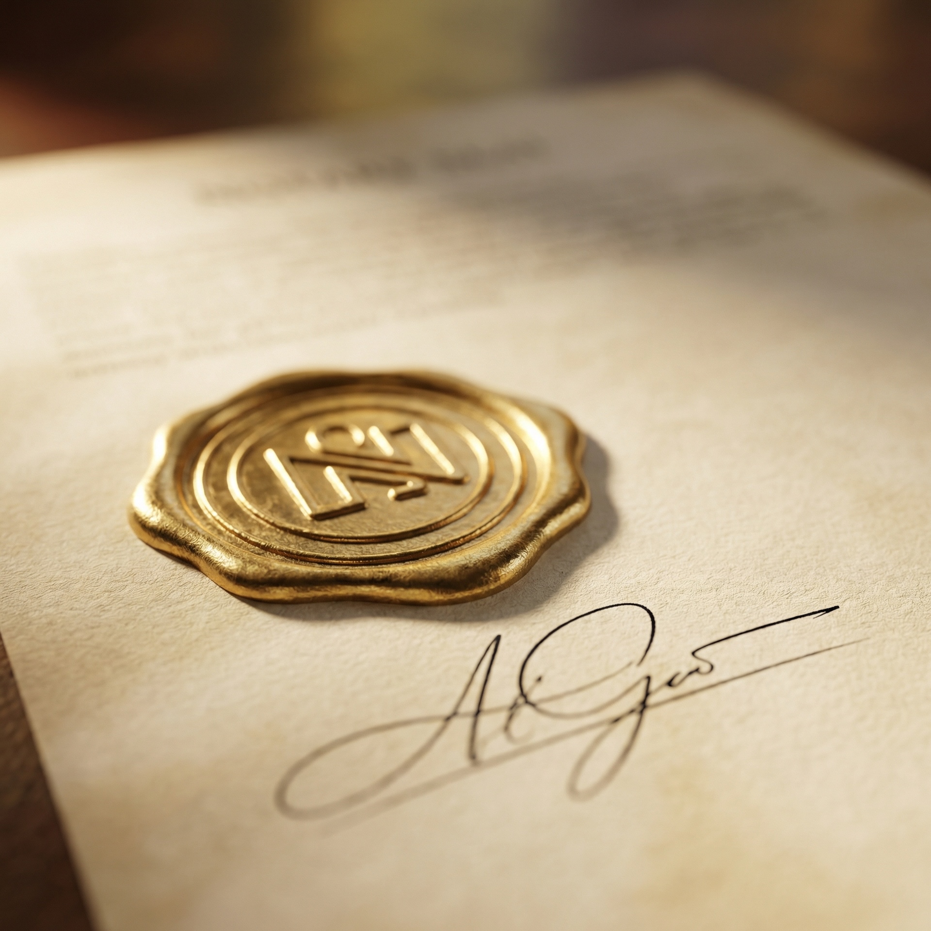 Offizielles Dokument mit Notarsiegel